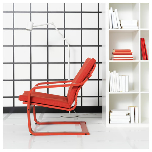 POÄNG Low-back armchair, red/Vissle red