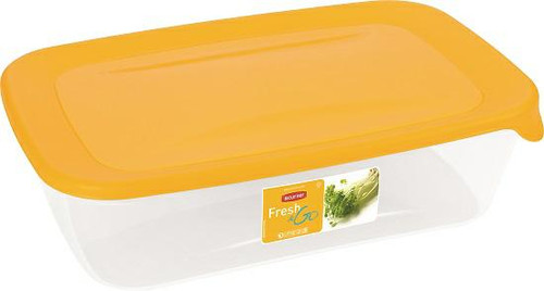 Curver Fresh&Go Rectangular Food Container 1L, yellow/transparent