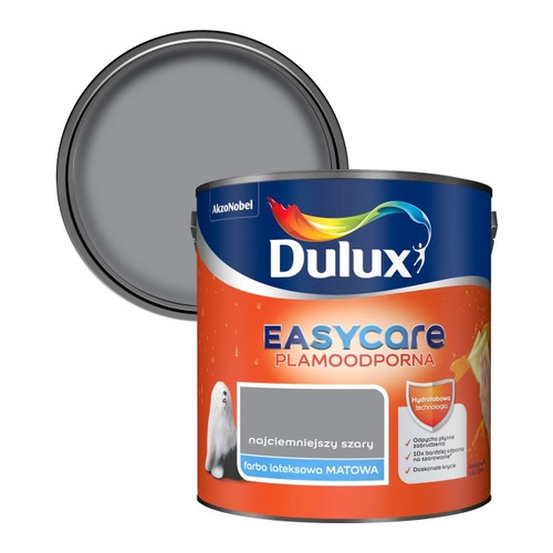 Dulux EasyCare Matt Latex Stain-resistant Paint 2.5l darkest grey