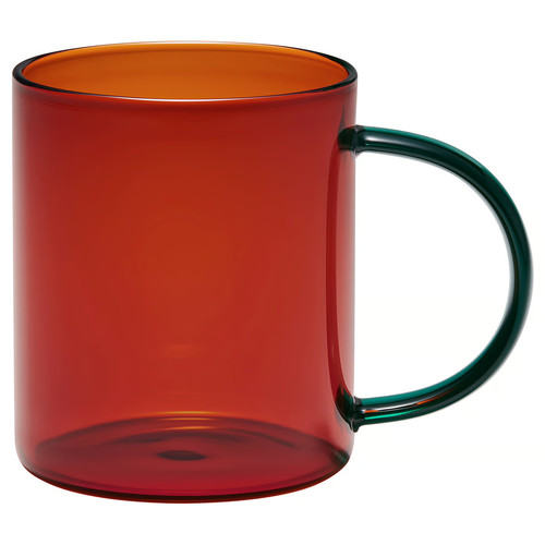 SKUGGSTUBB Mug, mixed colours brown/green, 41 cl