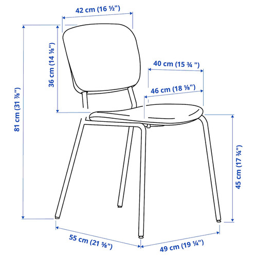 NORBERG / KARLJAN Table and 2 chairs, white/Kabusa dark grey