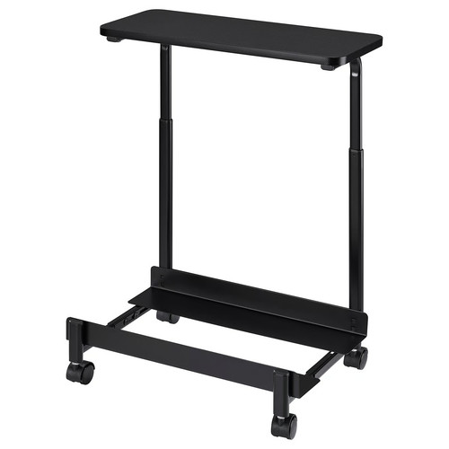 LÅNESPELARE Computer cart with shelf, black, 50x27 cm