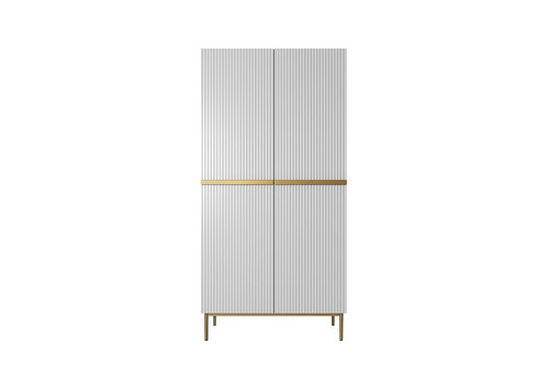 Wardrobe Nicole 100 cm, matt white, gold legs