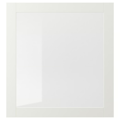 SINDVIK Glass door, white, clear glass, 60x64 cm