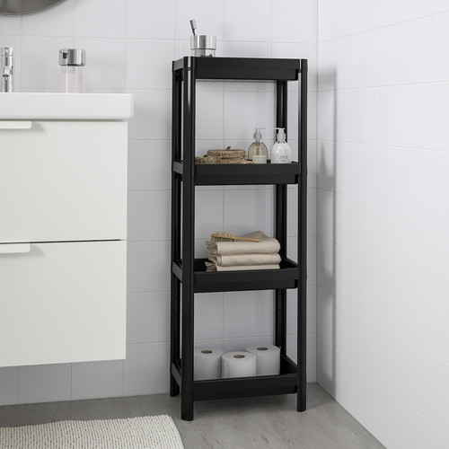 VESKEN Shelf unit, black, 36x23x100 cm