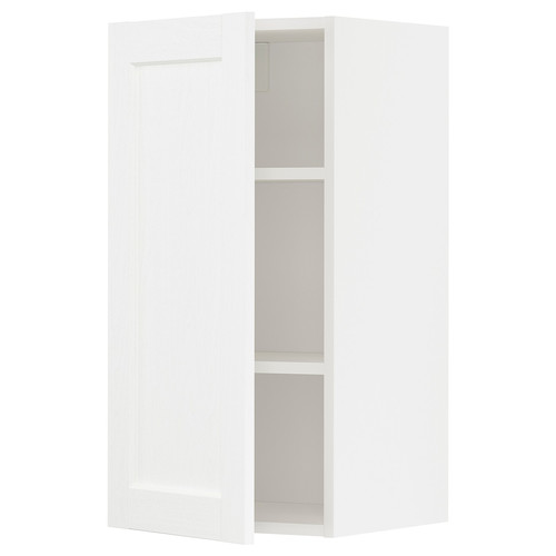 METOD Wall cabinet with shelves, white Enköping/white wood effect, 40x80 cm