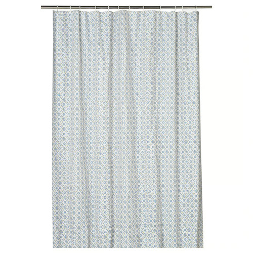 DOCKBÅT Shower curtain, white/multicolour, 180x200 cm