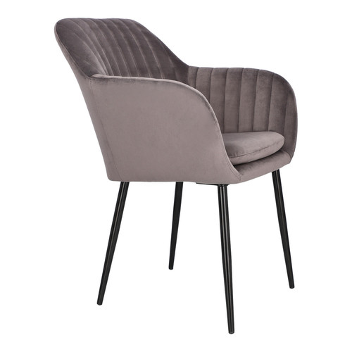 Upholstered Chair Emilia Velvet, 1pc, dark grey/black