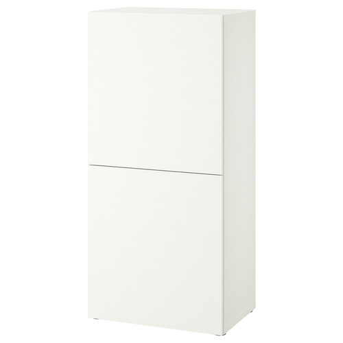 BESTÅ Shelf unit with doors, white Lappviken/white, 60x42x129 cm