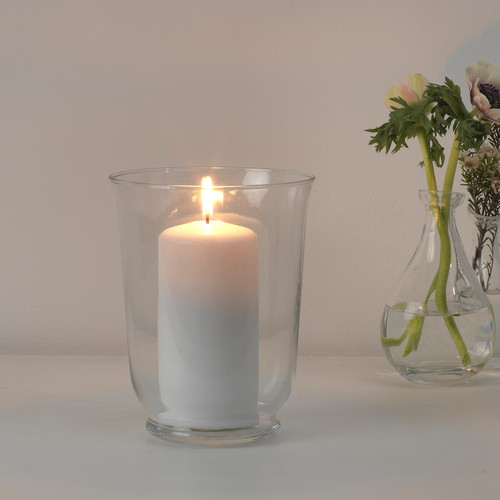 POMP Vase/lantern, clear glass, 18 cm