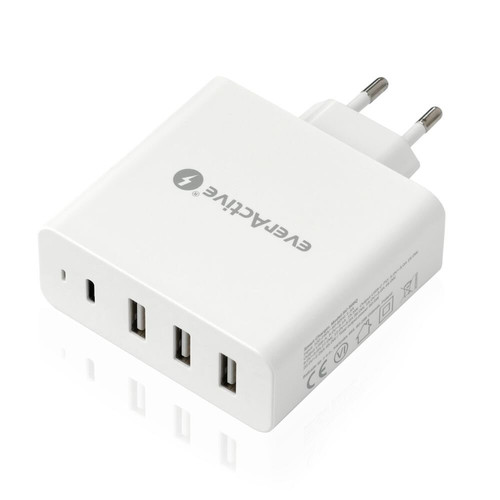 EverActive Charger 3xUSB USB-C PD 60.5W EU Plug