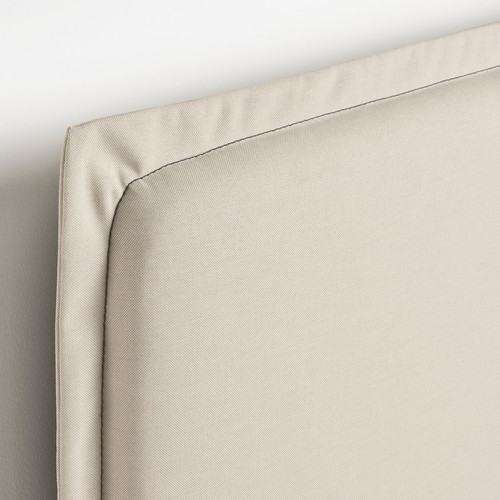 TÄRNKULLEN Upholstered bed frame, Vissle beige/Luröy, 140x200 cm