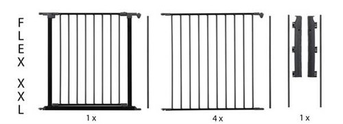 Baby Dan Safety Gate Flex XXL Wall-mounted Hearth Gate 90-350 cm, black