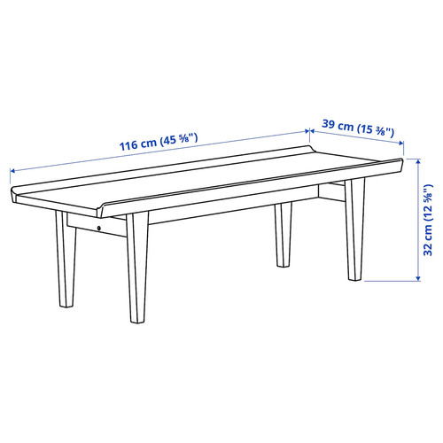 GUTTANE Coffee table, oak, 116x39 cm