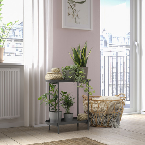 OLIVBLAD Plant stand, in/outdoor dark grey, 56 cm
