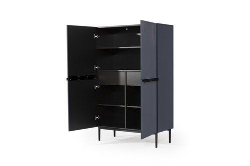 High Cabinet Sideboard Nicole, dark blue, black legs