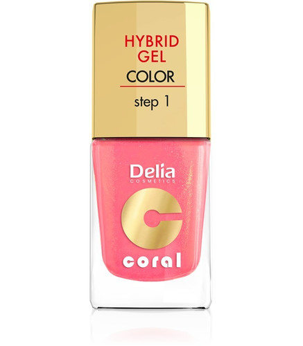 Delia Cosmetics Coral Hybrid Gel Nail Polish No. 16 warm medium rose 11ml