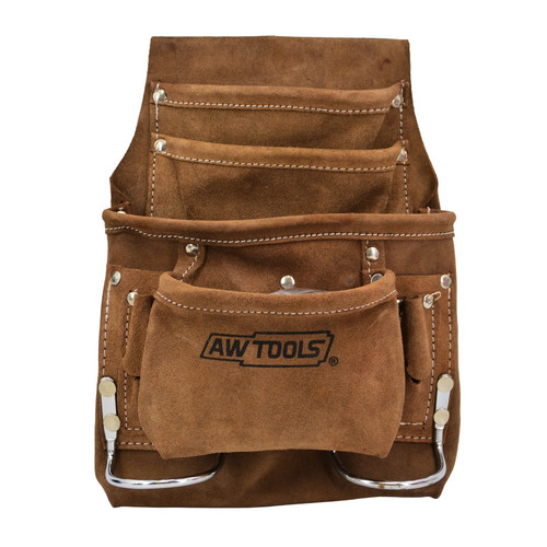 Awtools Tool Belt with 10 Pockets, leather
