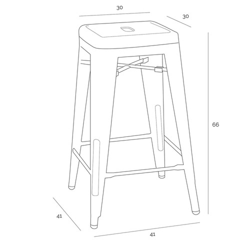 Bar Stool Paris 66cm, metallic