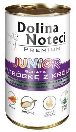 Dolina Noteci Premium Junior Wet Dog Food with Rabbit Liver 400g