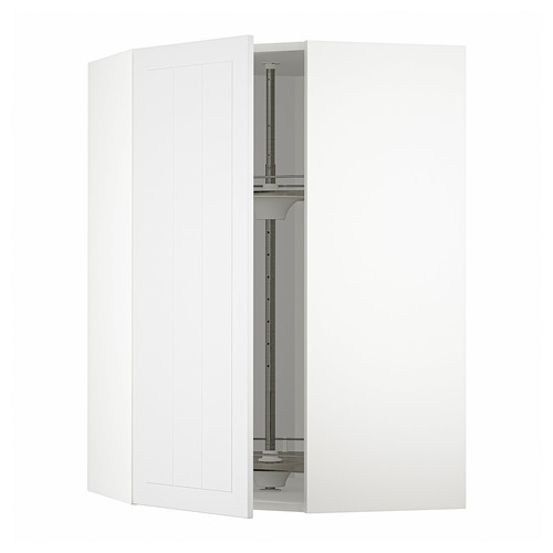 METOD Corner wall cabinet with carousel, white/Stensund white, 68x100 cm