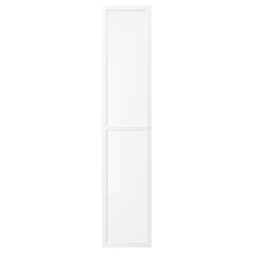 OXBERG Glass door, white, 40x192 cm