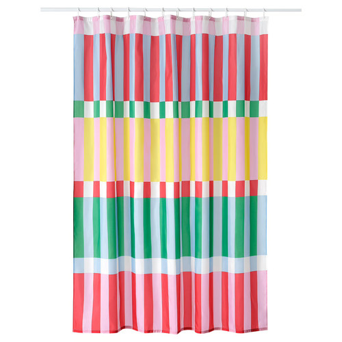 BANJANTRÄD Shower curtain, multicolour, 180x200 cm