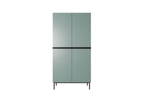 Wardrobe Nicole with Drawer Unit 100 cm, sage, black legs