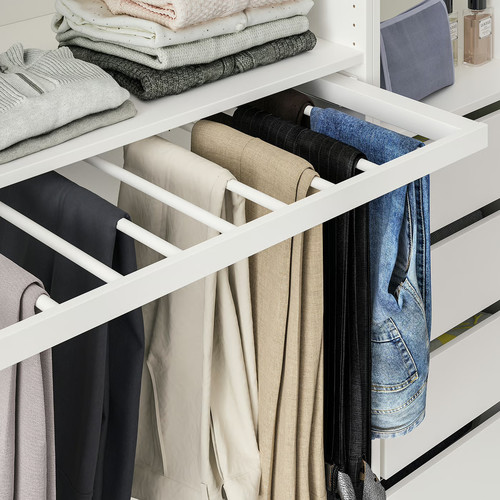 KOMPLEMENT Pull-out trouser hanger, white, 100x58 cm