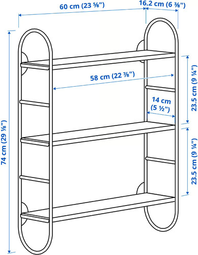 FÄRGSÄTTARE Wall shelf, green, 60x16x74 cm