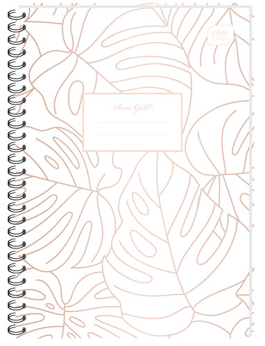 Spiral Notebook B5 120 Sheets Metallic Rose 5-pack, assorted designs