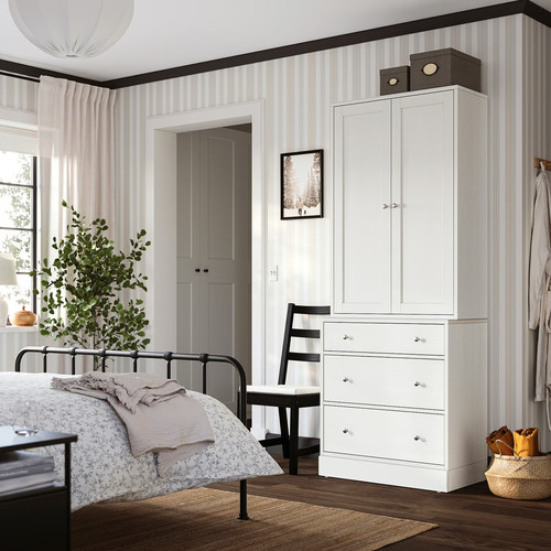 HAVSTA Storage combination with drawers, white, 81x47x212 cm