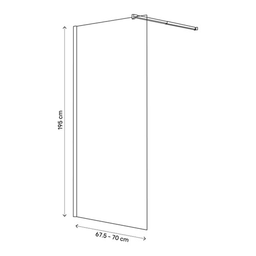 GoodHome Walk-in Shower Panel Beloya 70cm, chrome/transparent