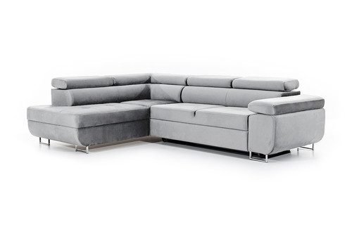 Corner Sofa-Bed Left Annabelle Monolith 84, grey