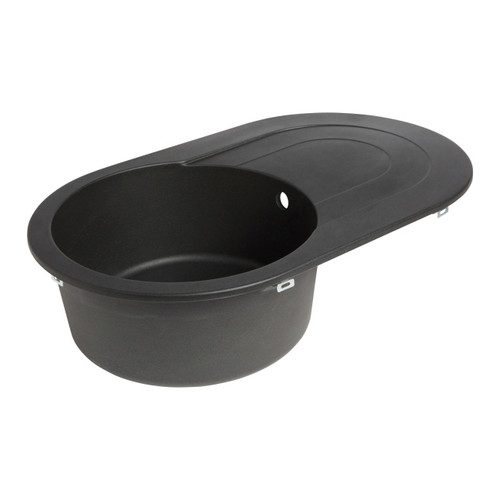 Granite Kitchen Sink Agnesi 1 Bowl with Drainer, black