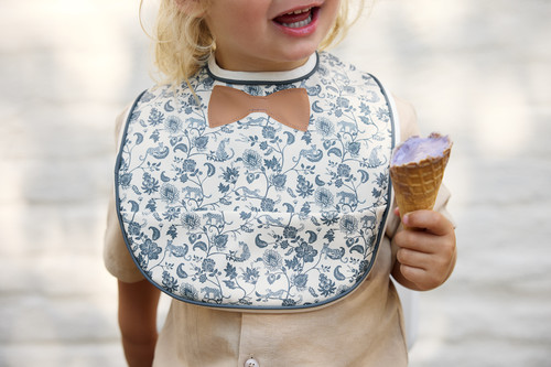 Elodie Details Baby Bib - Garden Leo Toile Bow, 3m+