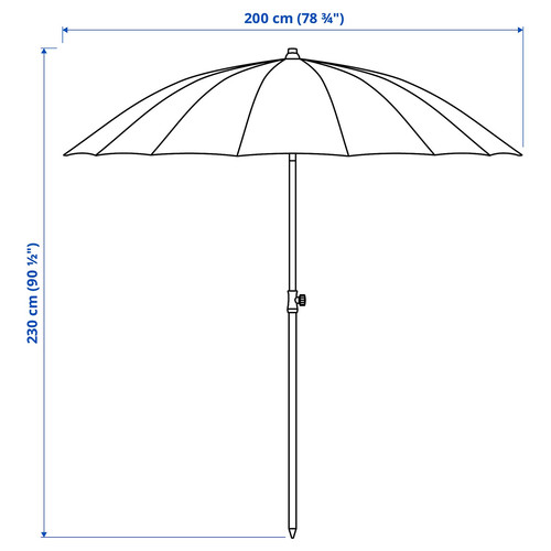 SAMSÖ Patio umbrella, tilting, beige