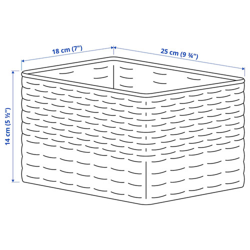 DJURTRÄNARE Basket, white/blue, 18x25x14 cm