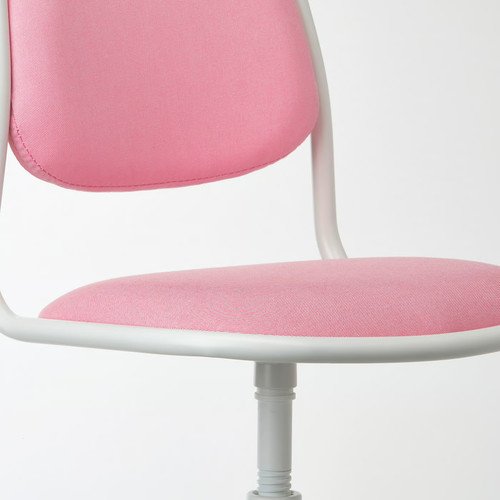 ÖRFJÄLL Children's desk chair, white, Vissle pink