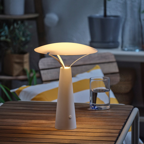 SOLVINDEN Table lamp, battery-operated/white, 30 cm