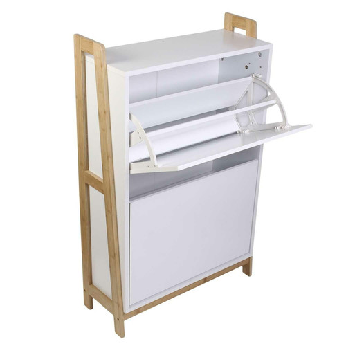 Shoe Cabinet Copenhagen, white/natural