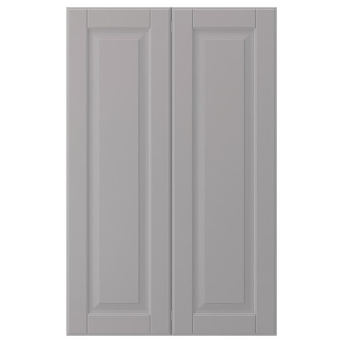 BODBYN 2-p door f corner base cabinet set, grey, 25x80 cm