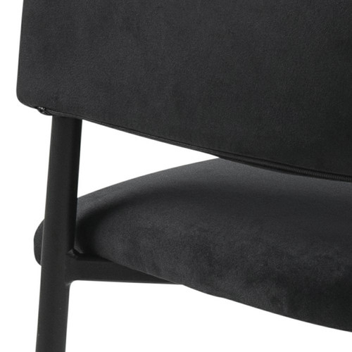 Set of Dining Chairs with Armrests, black