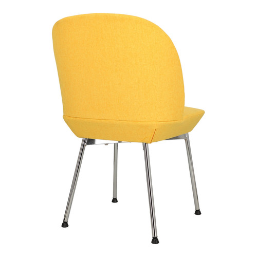 Upholstered Chair Cloe, yellow/chrome