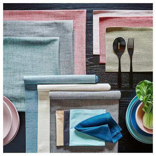 SVARTSENAP Table-runner, grey, 35x130 cm