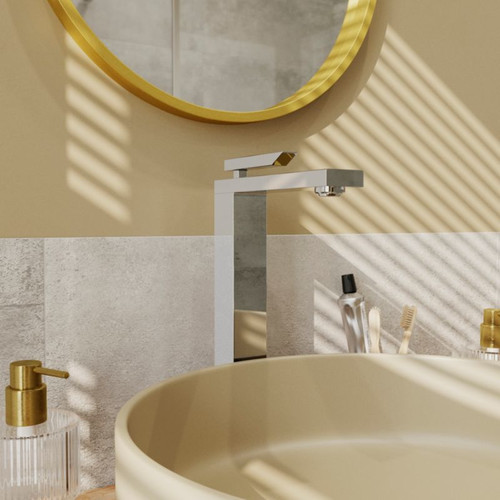 GoodHome Wash-basin Mixer Tap Kolima, tall, chrome