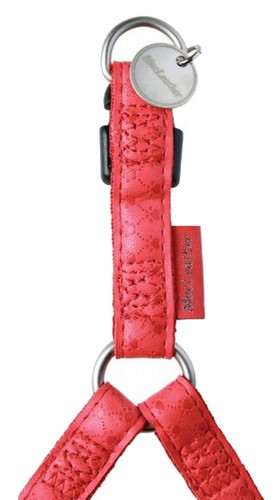 Zolux Adjustable Dog Harness Mac Leather 10mm, red