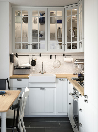 METOD Corner wall cabinet with shelves, white/Stensund white, 68x60 cm