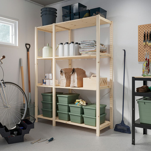 IVAR 2 sections/shelves, pine, 134x50x179 cm