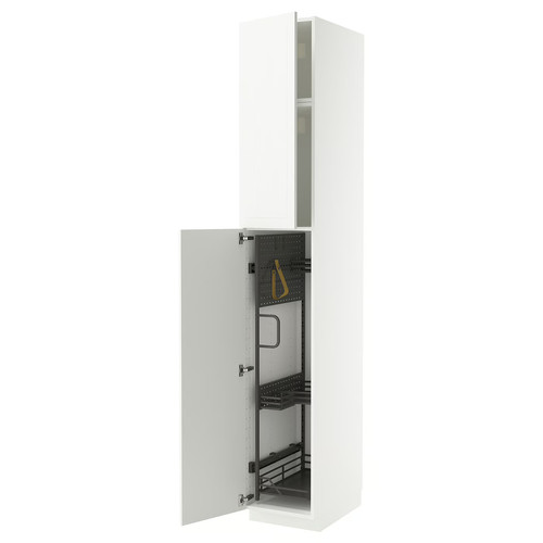 METOD High cabinet with cleaning interior, white/Stensund white, 40x60x240 cm